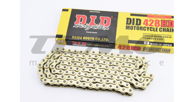 Цепь привода колеса D.I.D. 428H*128L GOLD есть DID на звене - фото 1
