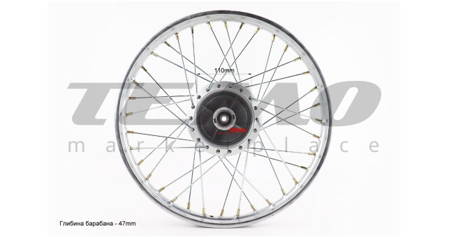 Диск передній спицьований колесо 17x1.2 DELTA хром вісь 10 мм - фото 4