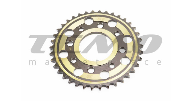 Звезда задняя SFR Viper WY125 428-38T d-58 мм 4 отверстия калёная ZS125J спицы - фото 1