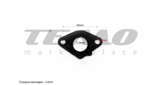 Прокладка патрубка карбюратора Honda DIO AF18/27 (пластмасс) d-18 мм + манжет - фото 2