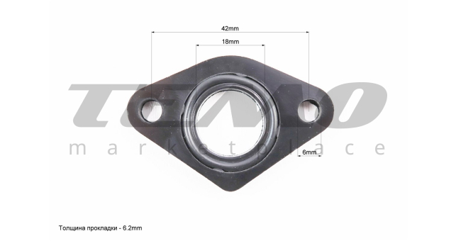Прокладка патрубка карбюратора Honda DIO AF18/27 (пластмасс) d-18 мм + манжет - фото 2