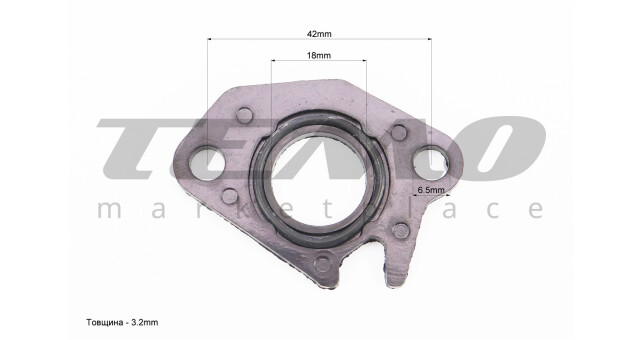 Прокладка патрубка карбюратора Honda DIO AF34/35 (пластмасс) d-18 мм + манжет - фото 2