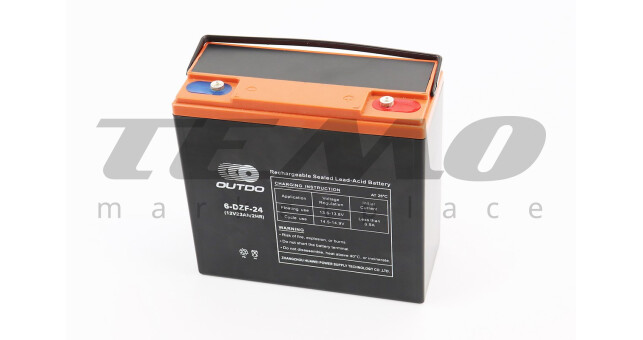 Мото акумулятор OUTDO 12 Вольт 23Ah 6DZF24 кислотний - фото 1