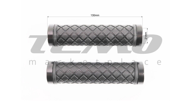 Ручки керма 130 мм з затискачем Lock-On з двох сторін, чорні TPE-167 - фото 3