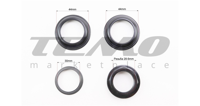 Кермова колонка 1-1/8&quot; (44/28.6x44/30) різьбової вилки, висока, чорні H112N - фото 3
