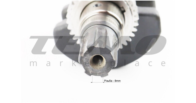 Коленвал 178F шейки d-36 мм h-102.4 мм под шлиц + шестерни + подшипник запрессованный - фото 3