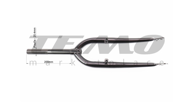 Вилка 24" с резьбой 1" (25,4 мм), шток 200 мм, V-brake, чёрная (возможны царапины, дефекты покраски) - фото 5