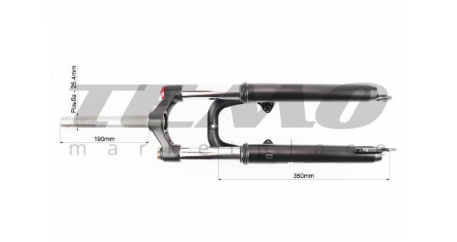 Вилка 26" амортизаційна, з різьбою 1" (25,4 мм), шток 190 мм, з ходом 80 мм, V/Disk-brake, M Lockout, чорна ES-246- MLO - фото 4