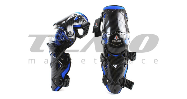 Наколенники защитные (колено+голень) к-кт 2шт, Чёрно-Синие - фото 1