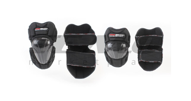 Наколенники + налокотники защитные (пластик) к-кт 4шт, Чёрные - фото 1