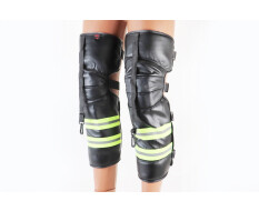 Наколенники защитные, утепленные (колено+голень) к-кт 2шт, Чёрные со светоотражающей полосой