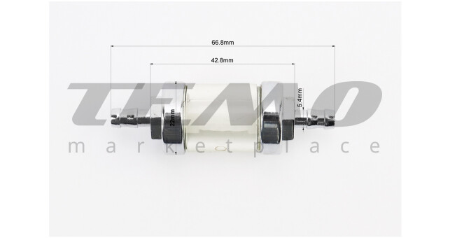 Фільтр паливний прозорий "ХРОМ" розбірний, малий - фото 2