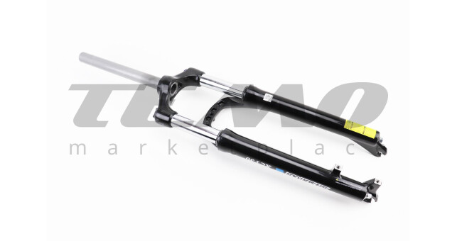 Вилка 27,5" амортизационная, без резьбы 1-1/8" (28,6 мм), шток 255 мм, с ходом 100 мм, Disk-brake, пружинно-масляная, Lockout, алюминиевая, чёрная XCT30 - фото 2