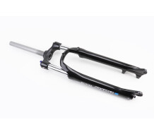 Вилка 27,5" амортизационная, без резьбы 1-1/8" (28,6 мм), шток 255 мм, с ходом 100 мм, Disk-brake, пружинно-масляная, Lockout, алюминиевая, чёрная XCT30