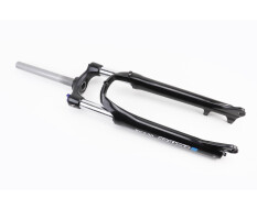 Вилка 27,5" амортизационная, без резьбы 1-1/8" (28,6 мм), шток 255 мм, с ходом 100 мм, Disk-brake, пружинно-масляная, Lockout, алюминиевая, чёрная XCT30