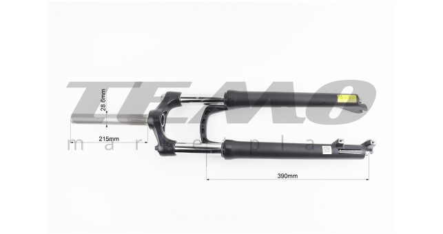 Вилка 29" амортизационная, без резьбы 1-1/8" (28,6 мм), шток 215 мм, с ходом 100 мм, Disk-brake, пружинно-масляная, выносной Lockout - фото 4
