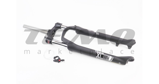 Вилка 29" амортизационная, без резьбы 1-1/8" (28,6 мм), шток 215 мм, с ходом 100 мм, Disk-brake, пружинно-масляная, выносной Lockout - фото 1