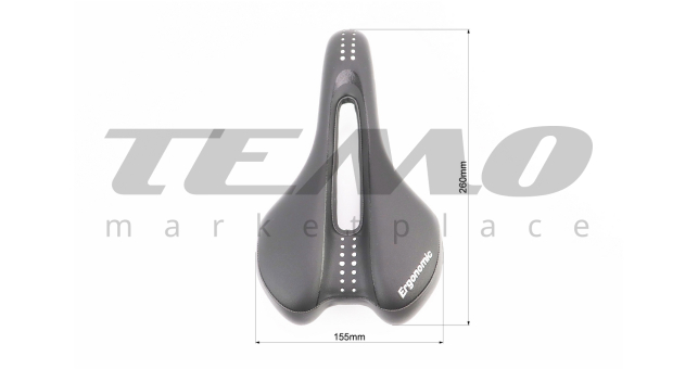 Сидіння MTB вузьке, чорне Ergonomic SSS-3349 - фото 3
