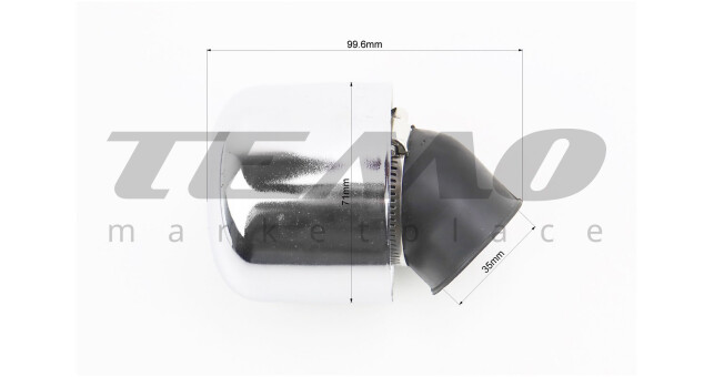 Фильтр воздушный нулевой 35 мм Цилиндр с колпачком хром - фото 3