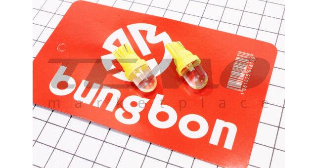 Лампа 1-діодна поворотів ЖОВТИЙ СКЛО T10, 2шт - фото 1