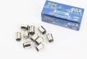 Лампа поворота (белая с цоколем) 12V/10W G18 BA15D (+/- контакты внизу) - 10шт - фото 1