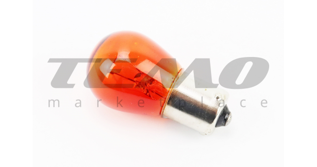 Лампа поворота (большая, желтая с цоколем) 12V/21W BA15S - фото 1