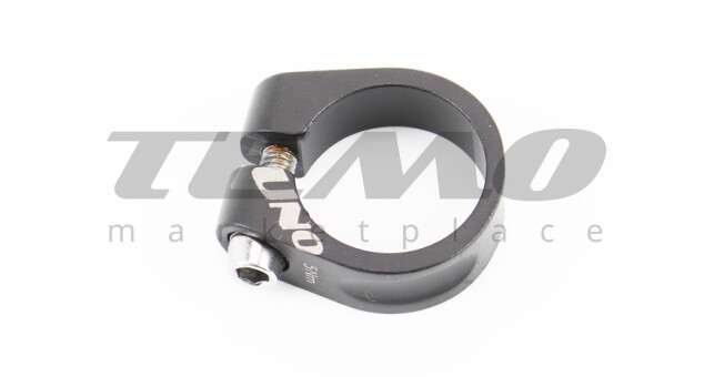 Зажим (хомут) трубы сиденья MTB 31,8 мм, крепл. болт, алюминиевый, чёрный SC-200 - фото 1