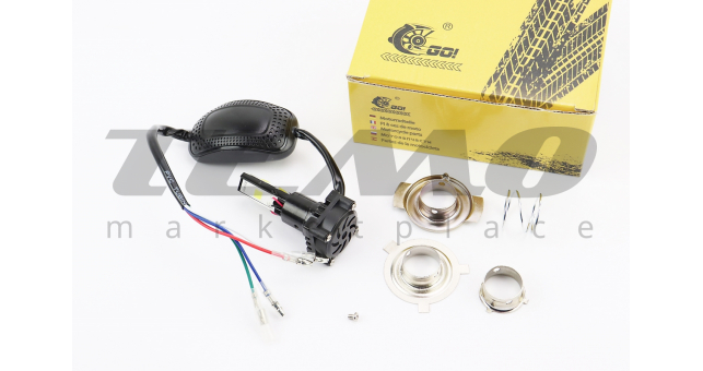 Лампа фары диодная LED-4 SUPER универсальная (к-кт разных креплений), с стабилизатором + стробоскоп - фото 1