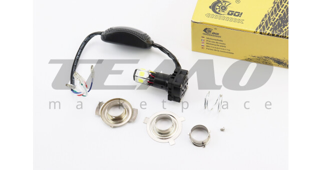 Лампа фари діодний LED-6 SUPER універсальна (к-кт різних кріплень), з стабілізатором + стробоскоп - фото 1