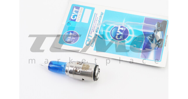 Лампа фари H6 BA20D 12V 35 / 35W "super" синя "свічка" - фото 1