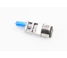 Лампа фары H6 BA20D 12V 50/50W "двойная" белая/синяя