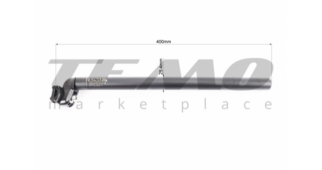 Труба сидіння MTB 25,4х400 мм, алюмінієва, чорна SP-602 - фото 3