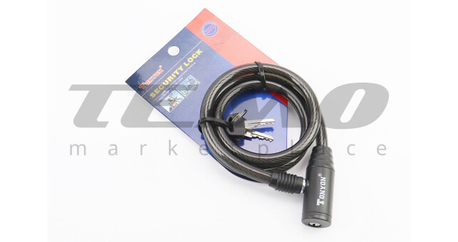 Замок противоугонный тросовый 800х10мм под ключ, TY414 - фото 1