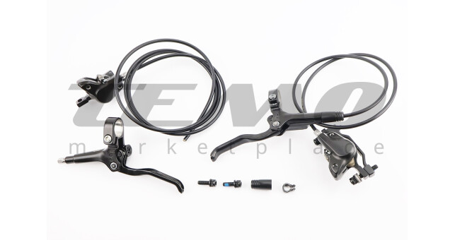 Тормоз Disk-brake гидравлический передний (F180 мм)+задний (F180//R160 мм), чёрный BR-MT200 - фото 2