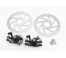 Гальмо Disk-brake переднє (F160/R140 мм)+задне (F180/R160 мм), диски 160 мм, кріпл. 6 болтів, чорні DX-2018