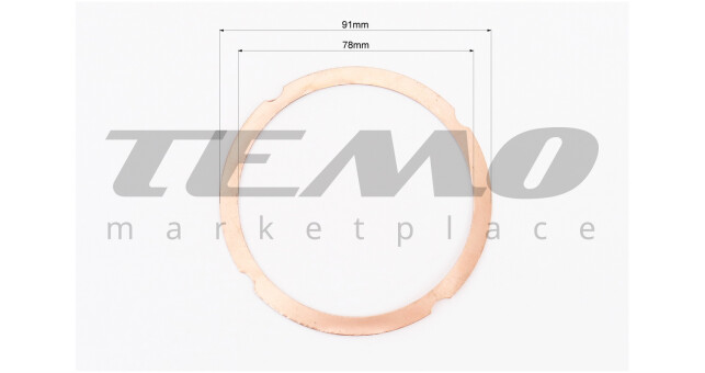 Прокладка головки циліндра 178F 78mm, (мідь) - фото 2