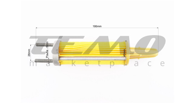 Фільтр паливний - елемент 11см 186F (можливо пом'яті) - фото 3