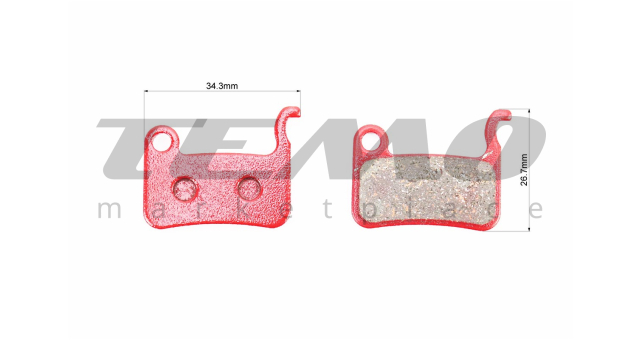 Тормозные колодки Disk-brake (Shimano LX BR-M655, 765, 775, XT BR-755, 965, 966, 975, XTR M965/966, Saint M800), красные YL-1015 - фото 2