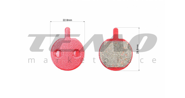 Гальмівні колодки Disk-brake (Hayes MX2,3, Sole, Artec ADC-01, Bolids Boli-BB2), червоні YL-1025 - фото 2