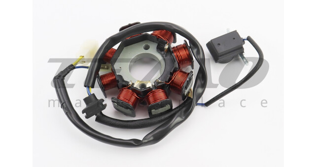 Статор магнето (генератора) Honda DIO AF34 / 35 (8 котушок роз'єм "тато 2 + 1") - фото 2