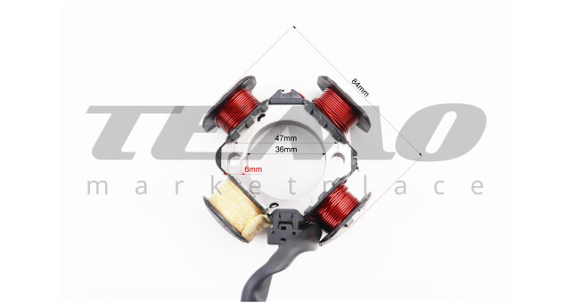 Статор магнето (генератора) Suzuki AD50 (4 котушки роз'єм "мама 2 + 1") - фото 3