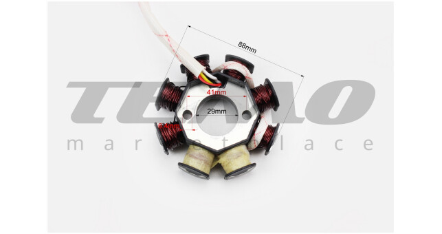 Статор магнето (генератора) (8 катушек разъем "мама 2+2") высота 31мм - фото 3