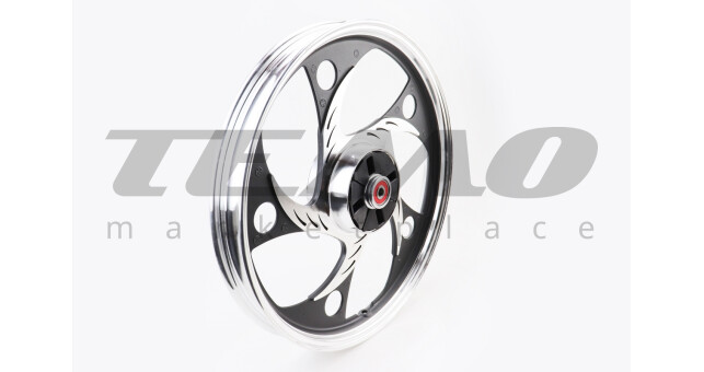 Диск задній литий 17x1.6 ALPHA/ACTIVE хвиля чорний вісь 12 мм - фото 1