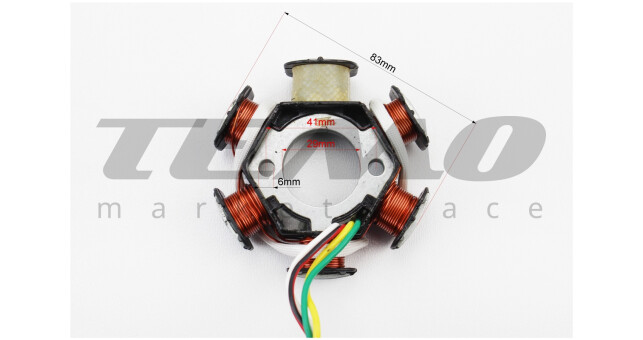 Статор магнето (генератора) (6 катушек разъем "мама 3+2") высота 31мм - фото 3