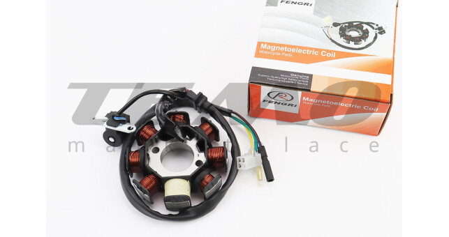 Статор магнето (генератора) (8 катушек разъем "мама 3+2") высота 29мм - фото 1