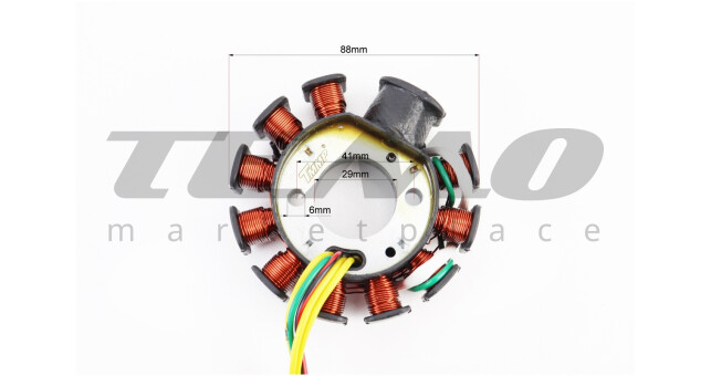 Статор магнето (генератора) (11 катушек разъем "мама 4+2") высота 31мм, тип 2 - фото 3