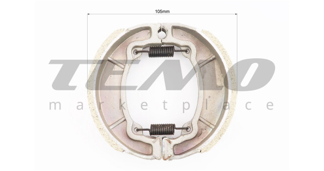 Тормозные колодки барабан Suzuki LETS, D=105mm (широкая колодка) - фото 2