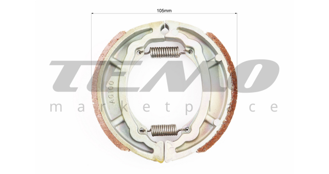 Тормозные колодки барабан Suzuki LETS, D=105mm - фото 2