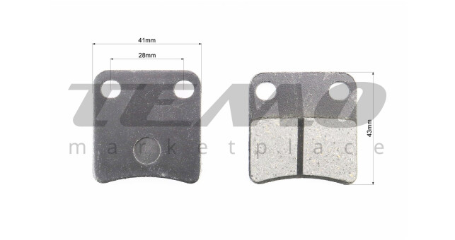 Гальмівні колодки (дискові) Honda DI050/Tact 50; DAELIM GZ50; SYM- Orbit 50; KYMCO- MXU 400 к-кт 2шт,тип 1 - фото 2