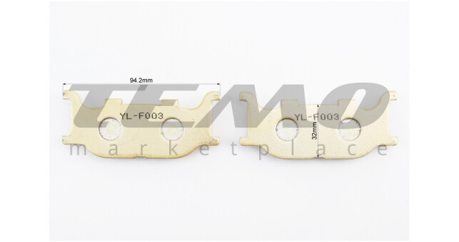 Тормозные колодки (дисковые) Yamaha SR125/FZ6/YP 250/MAJESTY 250/XVS 1100/TZR 150 R/CP 250/XVS 1100/FZ6/TDR 125 к-кт желтые - фото 2